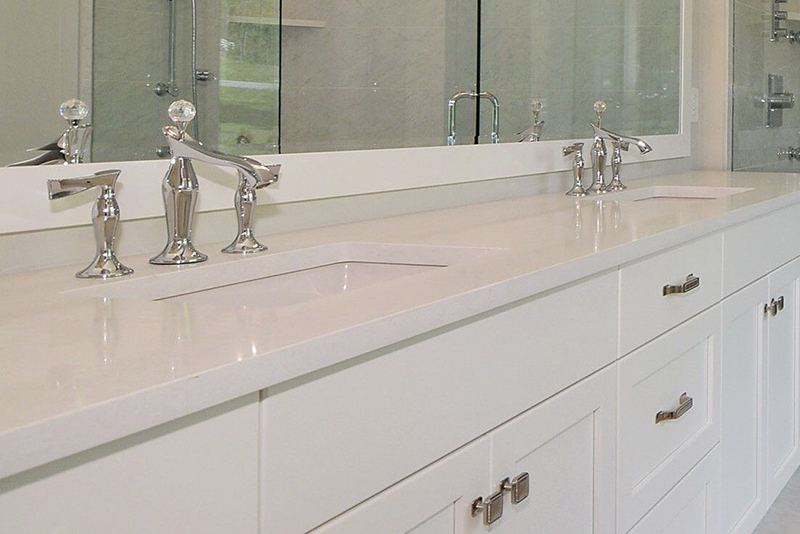 These pretty faucets add an elegant touch to the master bath.
