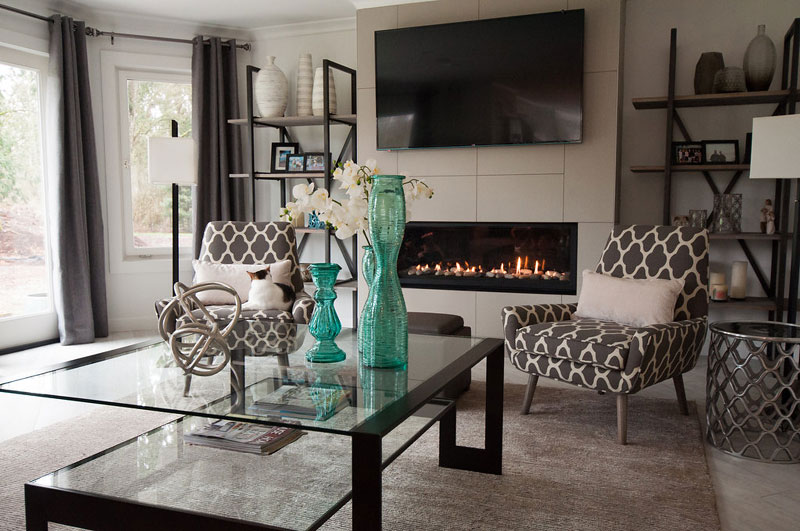 In the family room we kept decor simple but comfort was still key for this couple.